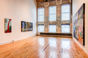 Installation view of Jim Shaw: Entertaining Doubts at MASS MoCA, March 2015 - February 2016. Photo: © Mass MoCA & Simon Lee Gallery